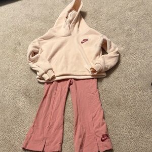 Nike Blush Hoodie and Rose Pants Ensemble